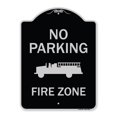 18 x 24 in. Designer Series Sign - No Parking Fire Zone with Fire Truck ...