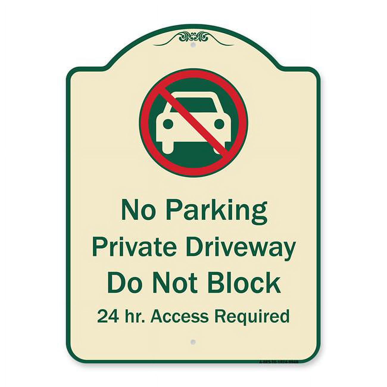 18 x 24 in. Designer Series Sign - No Parking Private Driveway Do Not ...