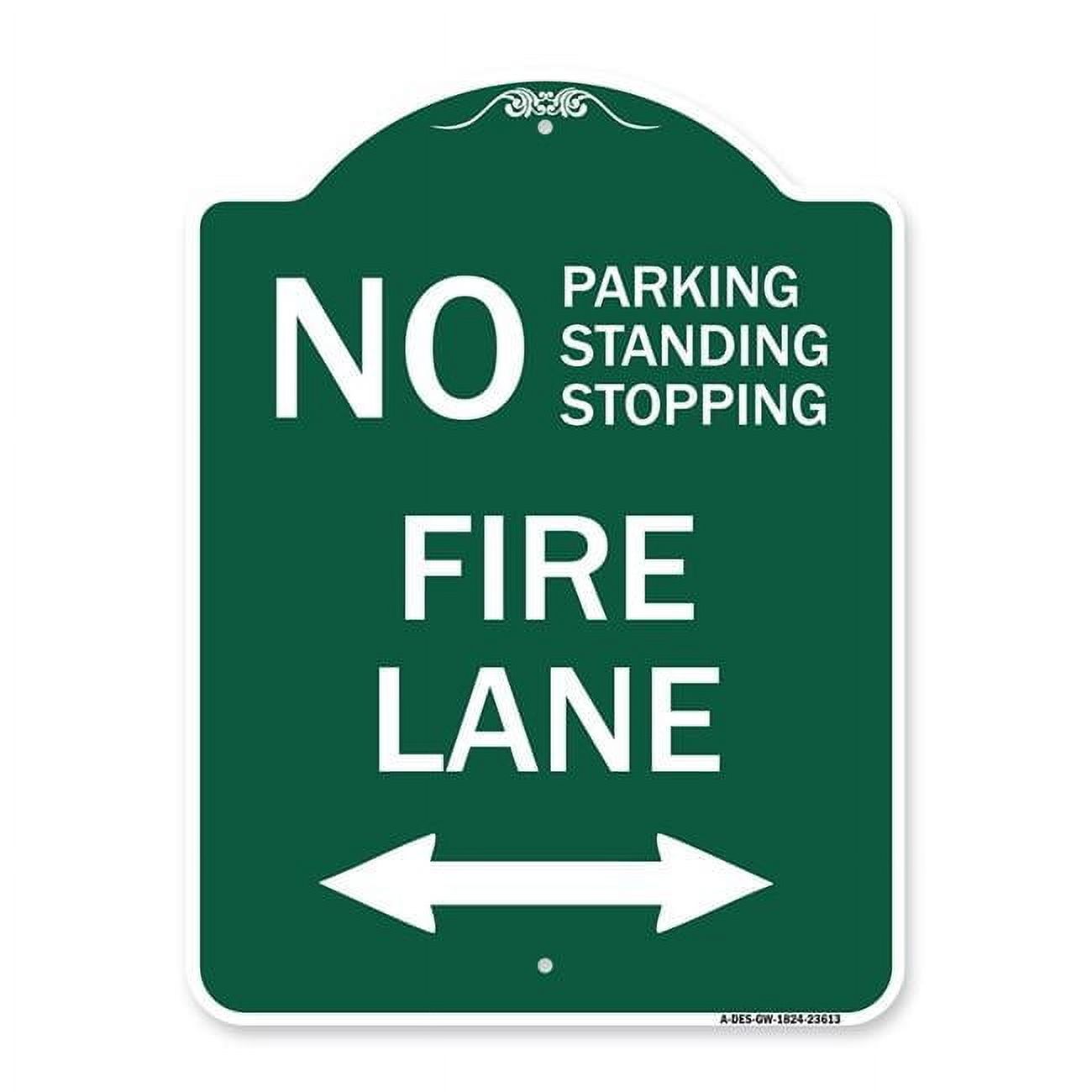 18 x 24 in. Designer Series Sign - No Parking Standing or Stopping Fire ...