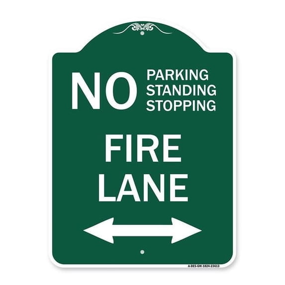 18 x 24 in. Designer Series Sign - No Parking Standing or Stopping Fire ...