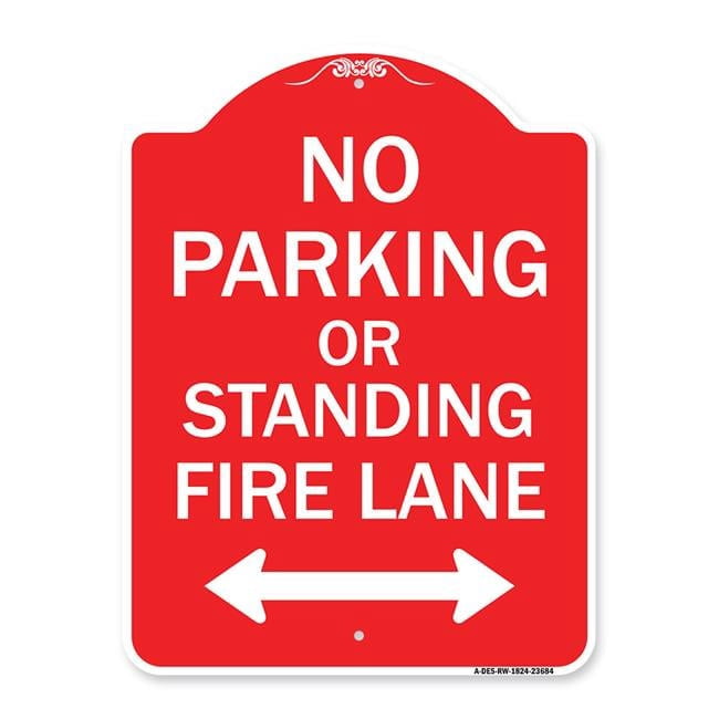 18 x 24 in. Designer Series Sign - No Parking or Standing Fire Lane ...