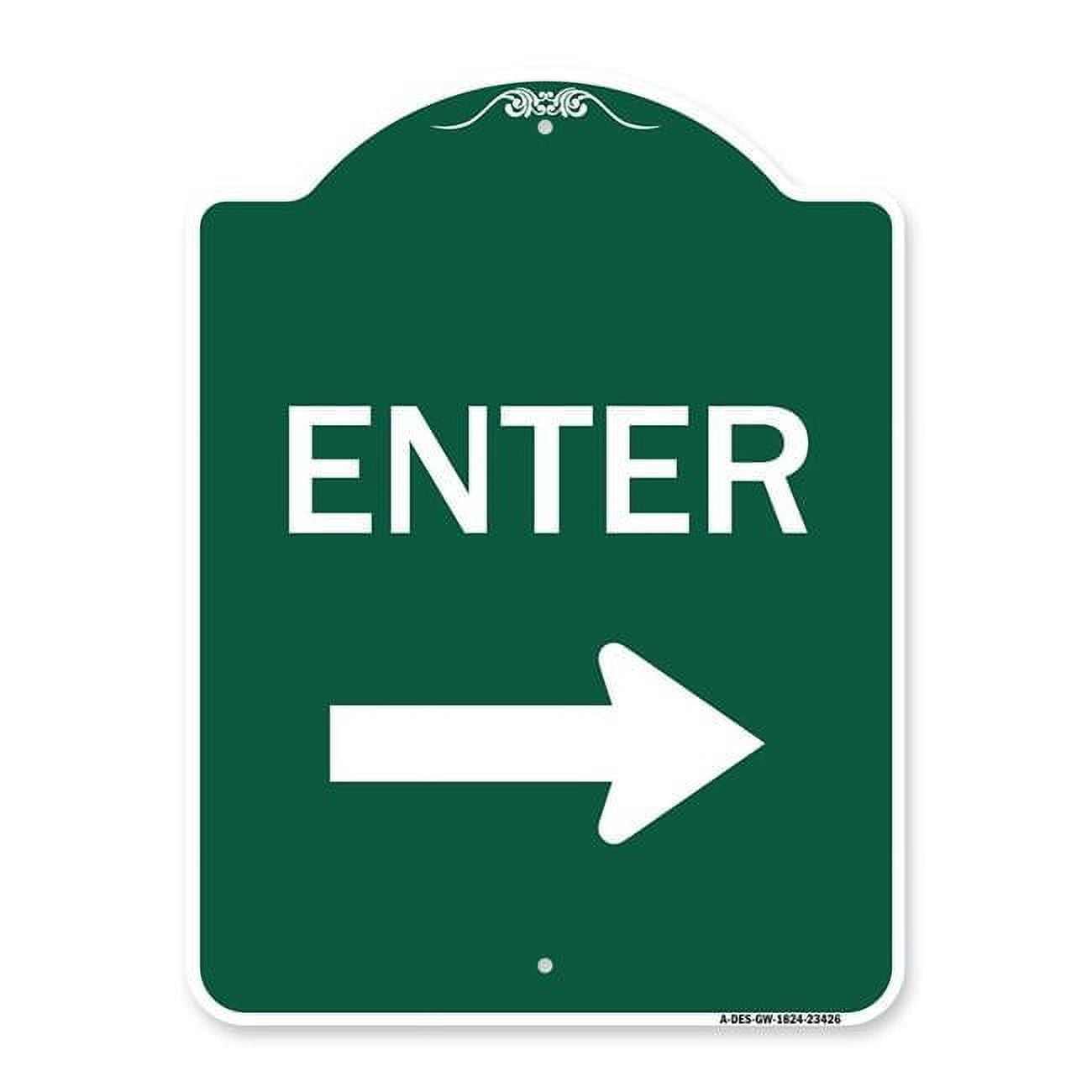 18 x 24 in. Designer Series Sign - Parking Lot Sign Enter Sign & Right ...