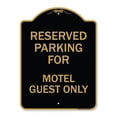 thumbnail image 1 of 18 x 24 in. Designer Series Sign - Parking Reserved for Motel Guest Only, Black & Gold, 1 of 1