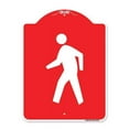 thumbnail image 1 of 18 x 24 in. Designer Series Sign - Pedestrian Crossing Symbol, Red & White, 1 of 1