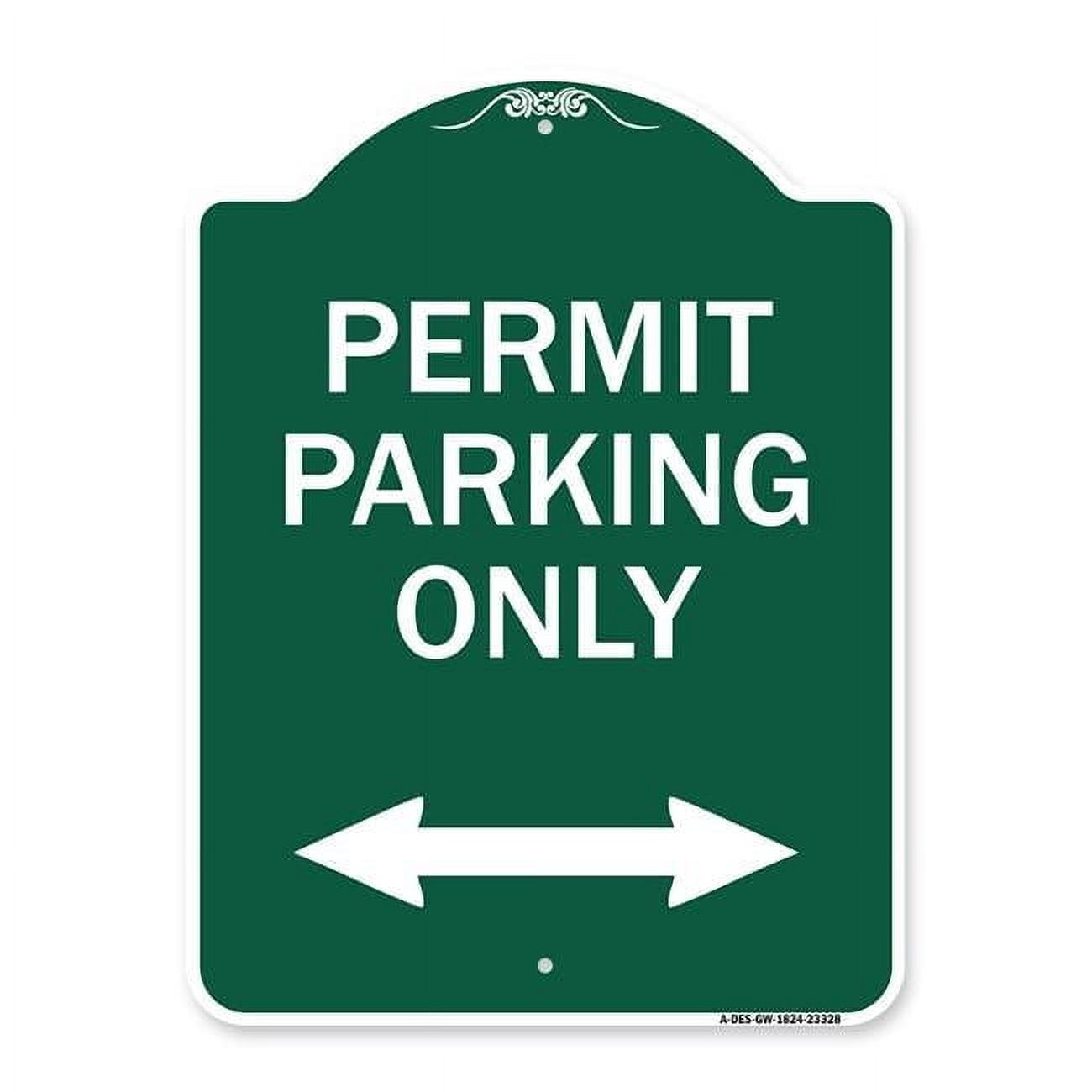 18 x 24 in. Designer Series Sign - Permit Parking Only with ...
