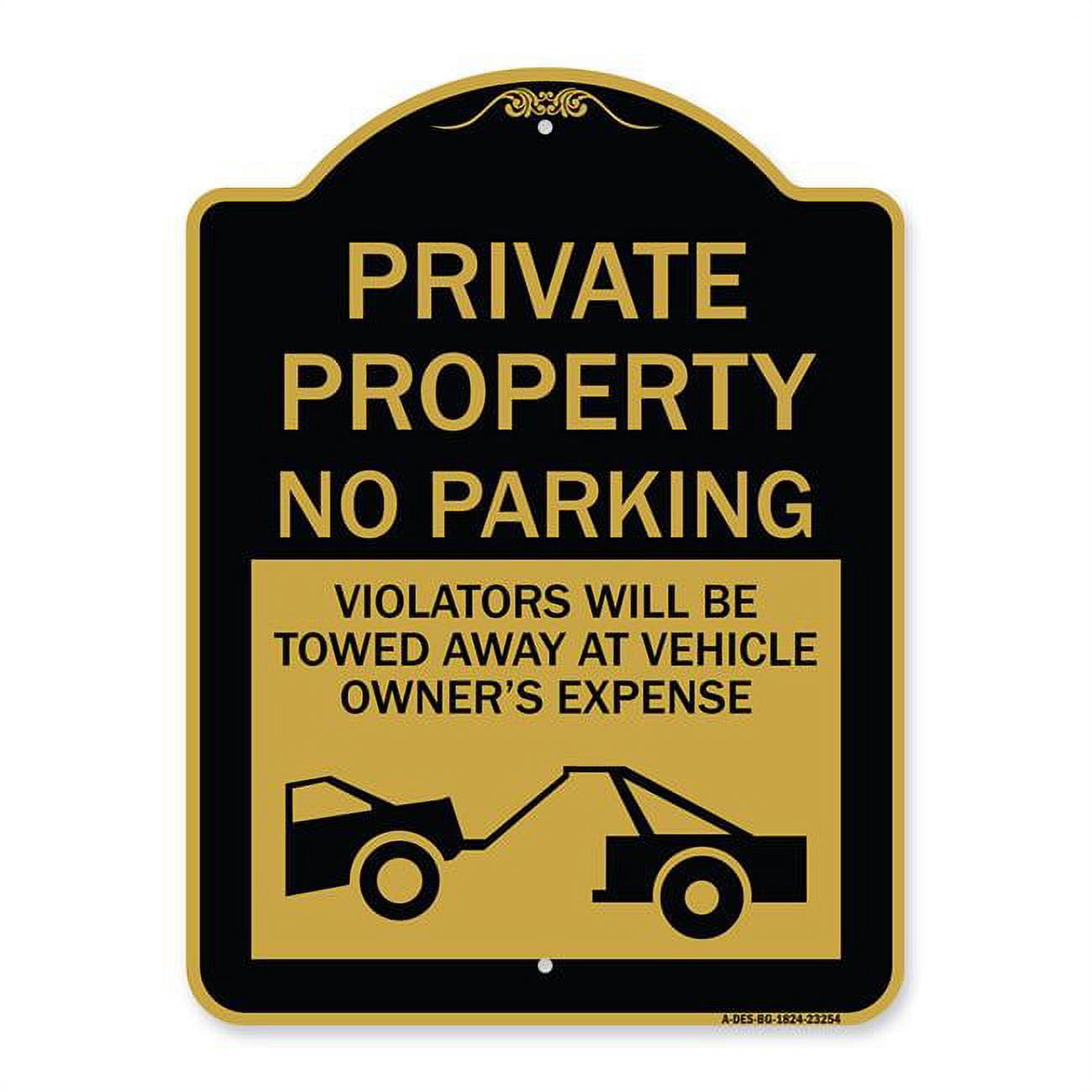 Brady Cartello Di Controllo Traffico - Parcheggio Riservato, Rimozione Forzata A Spese Del Proprietario, 45x30cm, Rosso Su Bianco, Plastica B-401