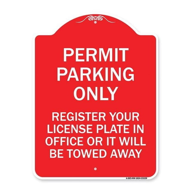 18 x 24 in. Designer Series Sign - Register Your License Plate in ...