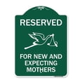 thumbnail image 1 of 18 x 24 in. Designer Series Sign - Reserved for New & Expecting Mothers, Green & White, 1 of 1