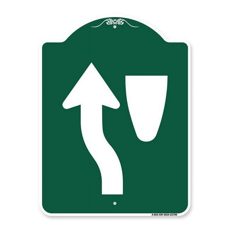 18 x 24 in. Designer Series Sign - Traffic Sign Keep Left Symbol