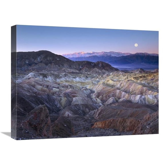 18 x 24 in. Full Moon Rising Over Zabriskie Point, Death Valley National Park, California Art Print - Tim Fitzharris