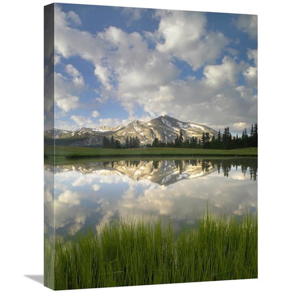 18 x 24 in. Mammoth Peak & Scattered Clouds Reflected in Lake, Yosemite National Park, California Art Print - Tim Fitzharris