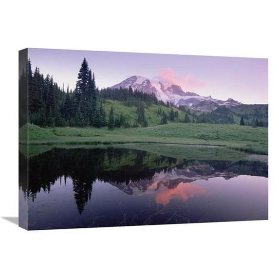 18 x 24 in. Mt Rainier Reflected in Lake, Mt Rainier National Park, Washington Art Print - Tim Fitzharris