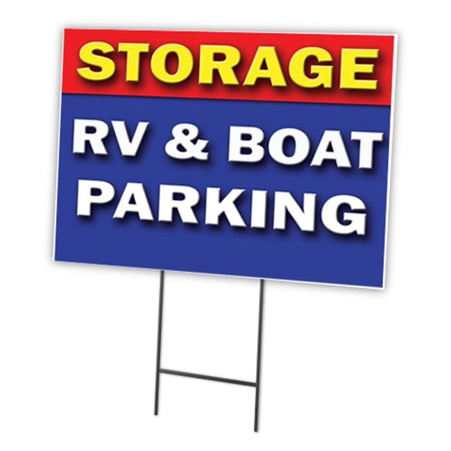 18 x 24 in. Storage RV & Boat Parking Yard Sign & Stake Outdoor Plastic ...