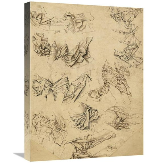 18 x 24 in. Studies of Christs Loincloth - Studies of Bookbindings & Christs Loincloth Art Print - Master of the Coburg Roundels