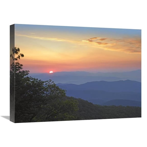 18 x 24 in. Sunset Over the Pisgah National Forest From the Blue Ridge Parkway, North Carolina Art Print - Tim Fitzharris