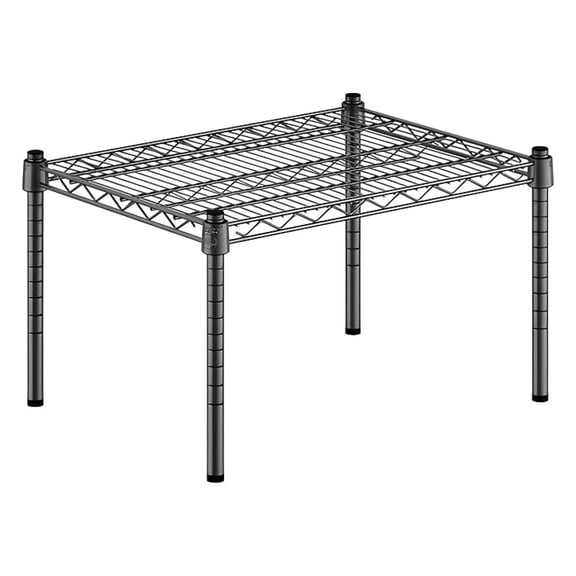18" x 24" x 14" Black Epoxy Wire Storage Shelf, Dunnage Rack, 1 Tier Small Shelf