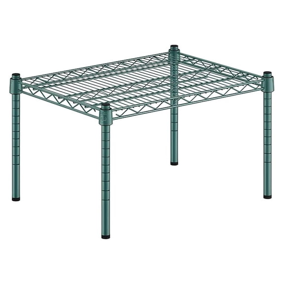 18" x 24" x 14" Green Epoxy Wire Storage Shelf, Dunnage Rack, 1 Tier Small Shelf