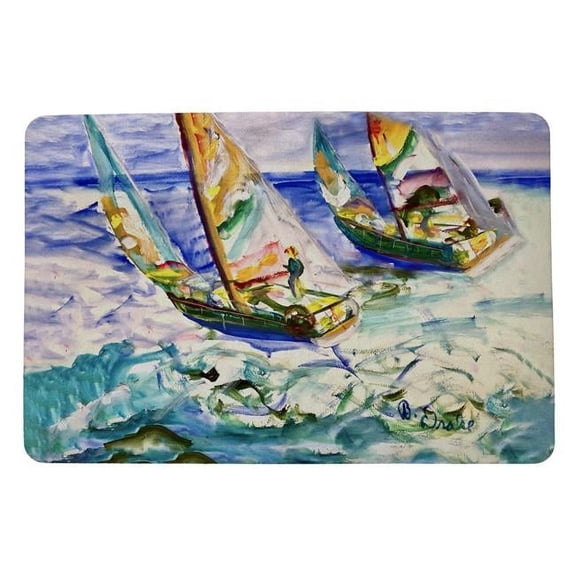 18 x 26 in. Sailboats Tacking Door Mat
