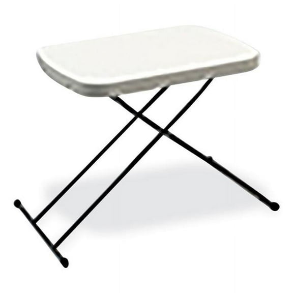18 x 26 x 20.8 in. Personal Adjustable Height Folding Table Platinum Gray