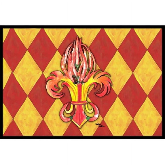 18 x 27 In. Peppers Fleur de lis Indoor or Outdoor Mat