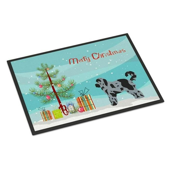 18 x 27 in. Aussiedoodle No.2 Christmas Tree Indoor or Outdoor Mat