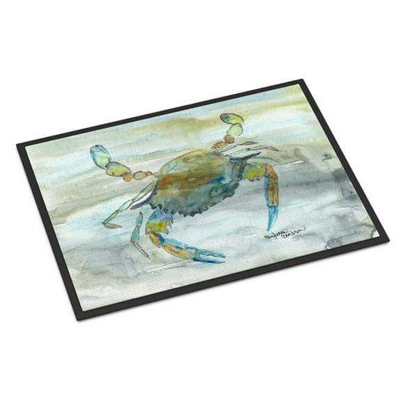 18 x 27 in. Blue Crab No.2 Watercolor Indoor or Outdoor Mat