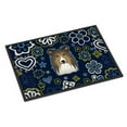 thumbnail image 1 of 18 x 27 in. Blue Flowers Sheltie Indoor or Outdoor Mat, 1 of 1