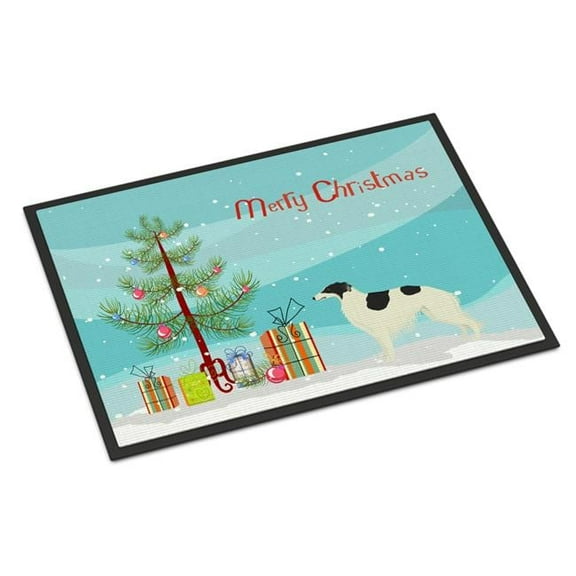 18 x 27 in. Borzoi Christmas Tree Indoor or Outdoor Mat