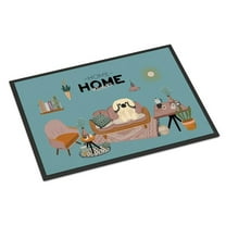 18 x 27 in. Cream Pekingese Sweet Home Indoor or Outdoor Mat