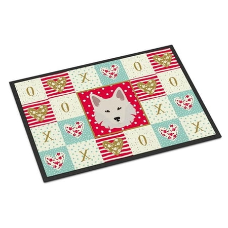 18 x 27 in. Danish Spitz Love Indoor or Outdoor Mat