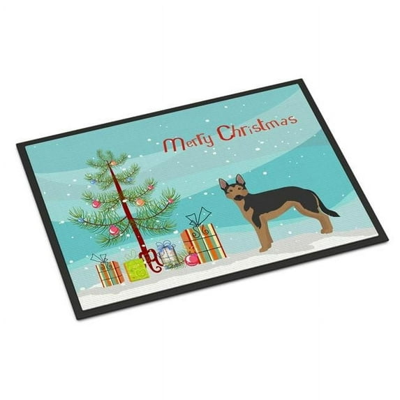 18 x 27 in. German Sheprador No.2 Christmas Tree Indoor or Outdoor Mat