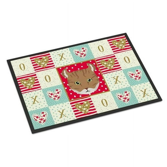 18 x 27 in. Highlander Lynx Cat Love Indoor or Outdoor Mat
