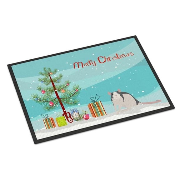 18 x 27 in. Husky Rat Merry Christmas Indoor or Outdoor Mat