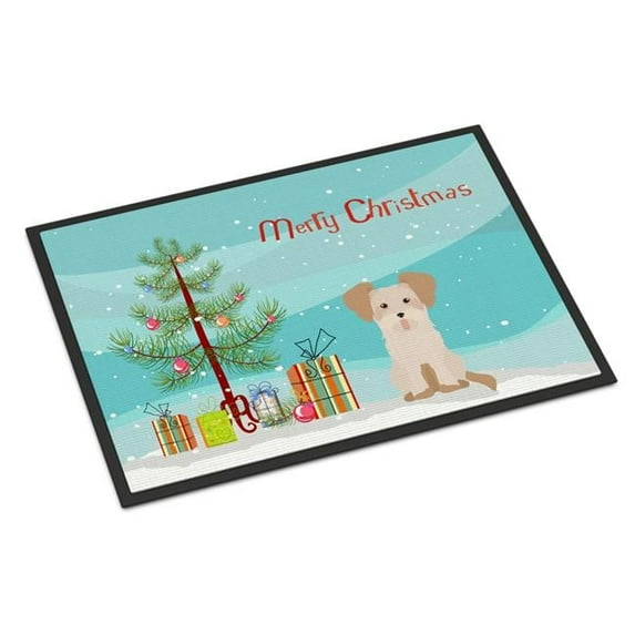 18 x 27 in. Morkie No.3 Christmas Tree Indoor or Outdoor Mat