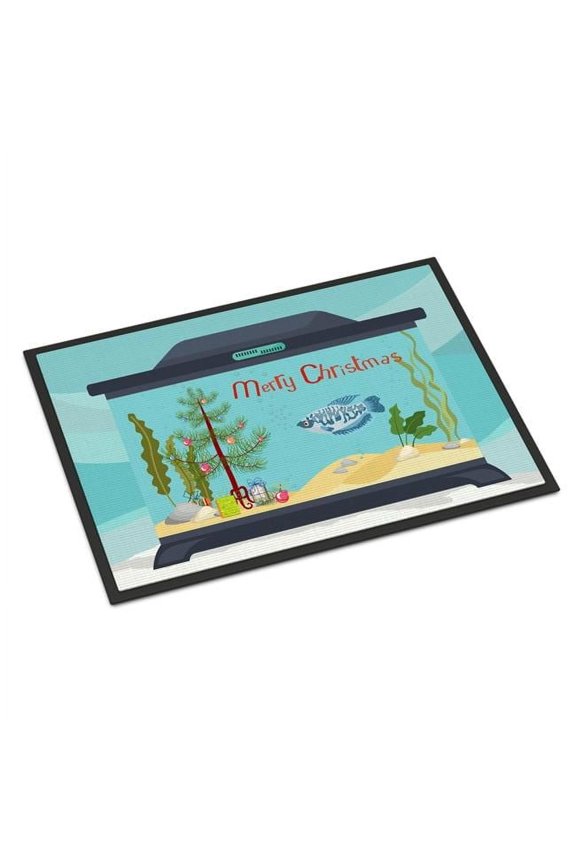 18 x 27 in. Opaline Gourami Merry Christmas Indoor or Outdoor Mat