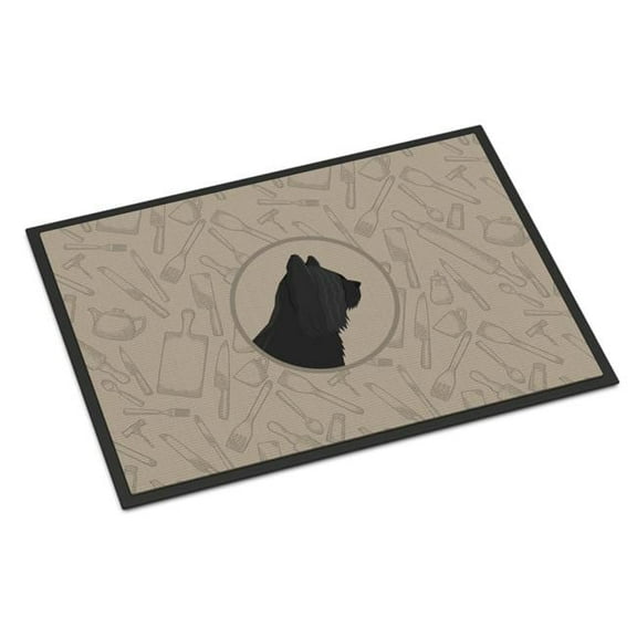 18 x 27 in. Skye Terrier in the Kitchen Indoor or Outdoor Mat