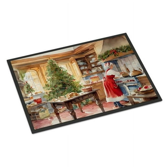 18 x 27 in. Unisex Cookies with Santa Claus Mrs. Claus Doormat