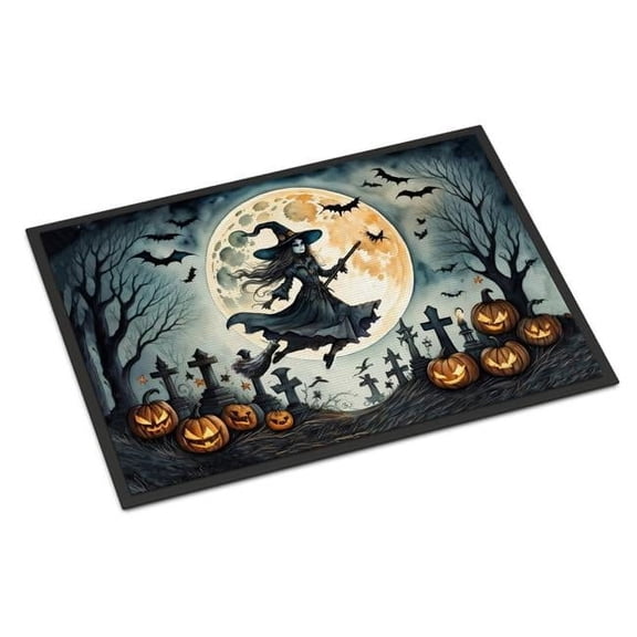 18 x 27 in. Unisex Flying Witch Spooky Halloween Doormat
