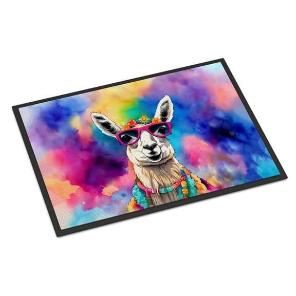 18 x 27 in. Unisex Hippie Animal Llama Doormat