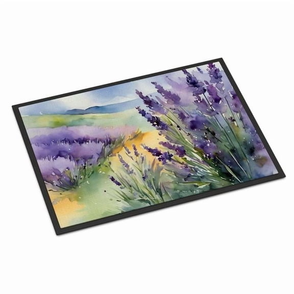18 x 27 in. Unisex Lavender in Watercolor Doormat