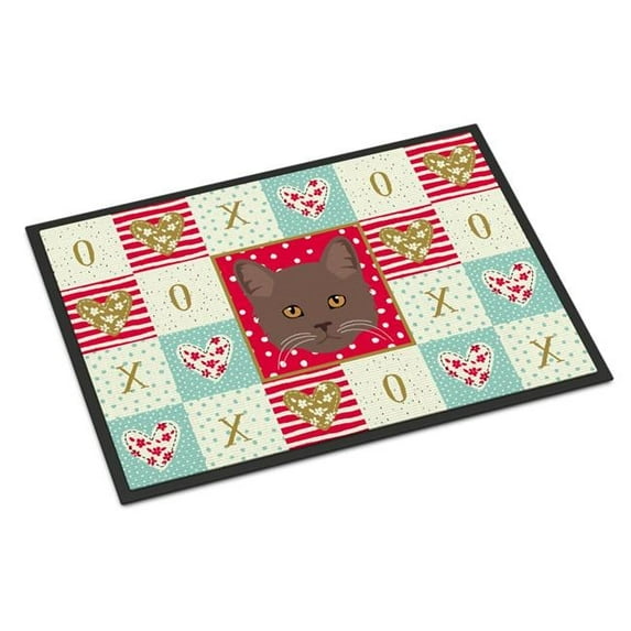 18 x 27 in. York Chocolate Cat Love Indoor or Outdoor Mat
