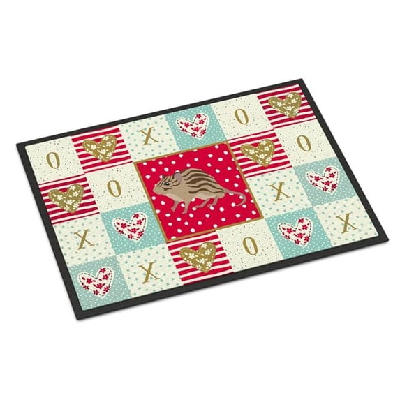 18 x 27 in. Zebra Mouse Love Indoor or Outdoor Mat
