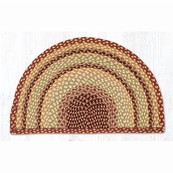 18 x 29 in. Braided Slice Rug - Burgundy, Gray & Cream