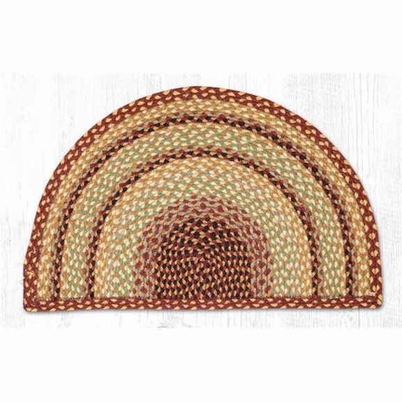 18 x 29 in. Braided Slice Rug - Burgundy, Gray & Cream