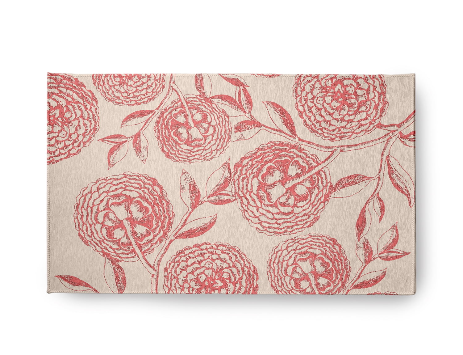18" x 30" Simply Daisy Antique Flowers Vintage Chenille Area Rug, Blush Coral