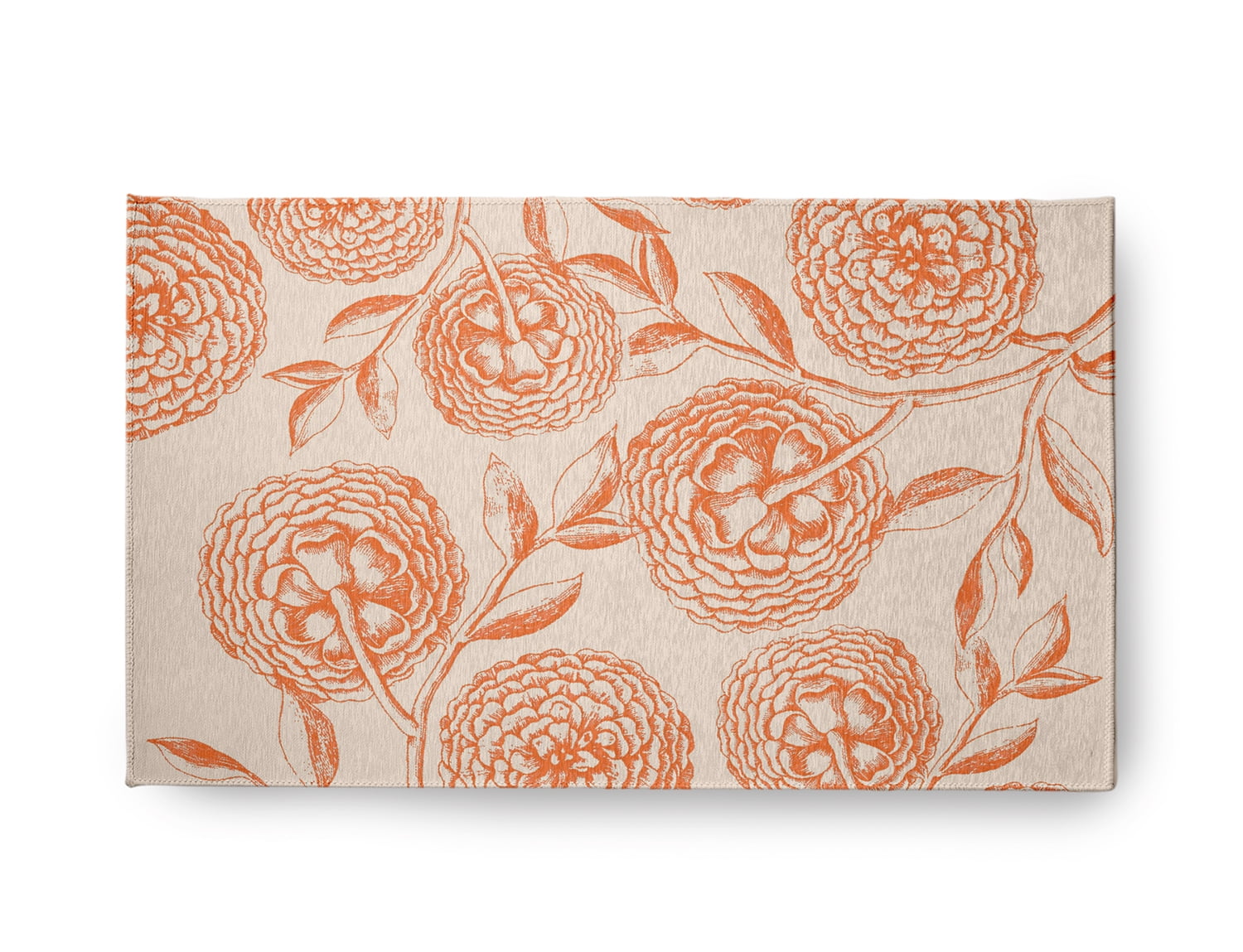 18" x 30" Simply Daisy Antique Flowers Vintage Chenille Area Rug, Orange