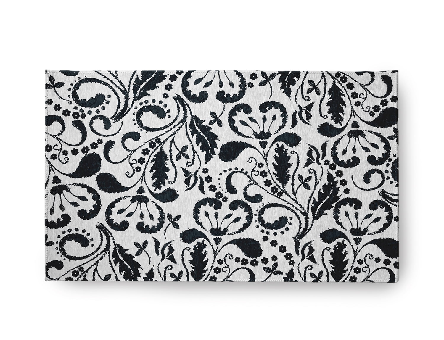 18" x 30" Simply Daisy Aurora French Country Chenille Area Rug, Black