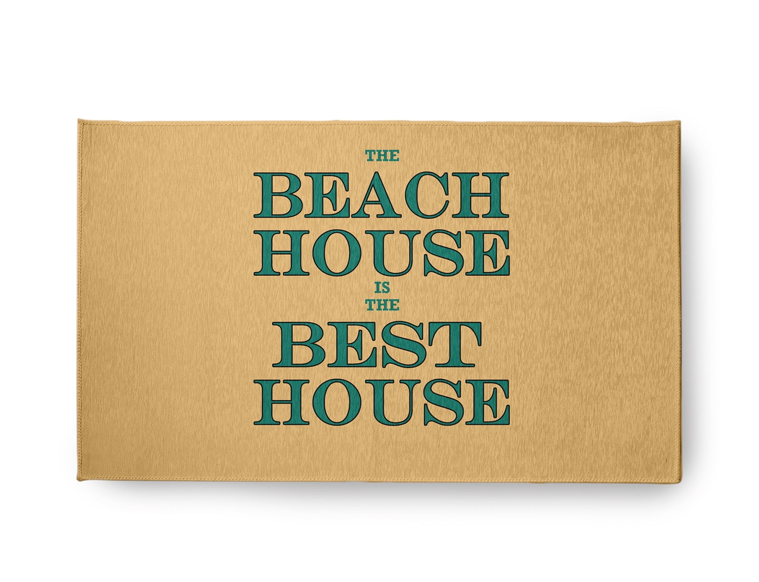 18" x 30" Simply Daisy Beach House Best House Beach Style Chenille Area Rug, Kelly Green
