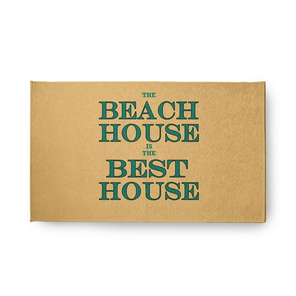 18" x 30" Simply Daisy Beach House Best House Beach Style Chenille Area Rug, Kelly Green