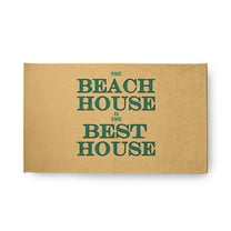 18" x 30" Simply Daisy Beach House Best House Beach Style Chenille Area Rug, Kelly Green